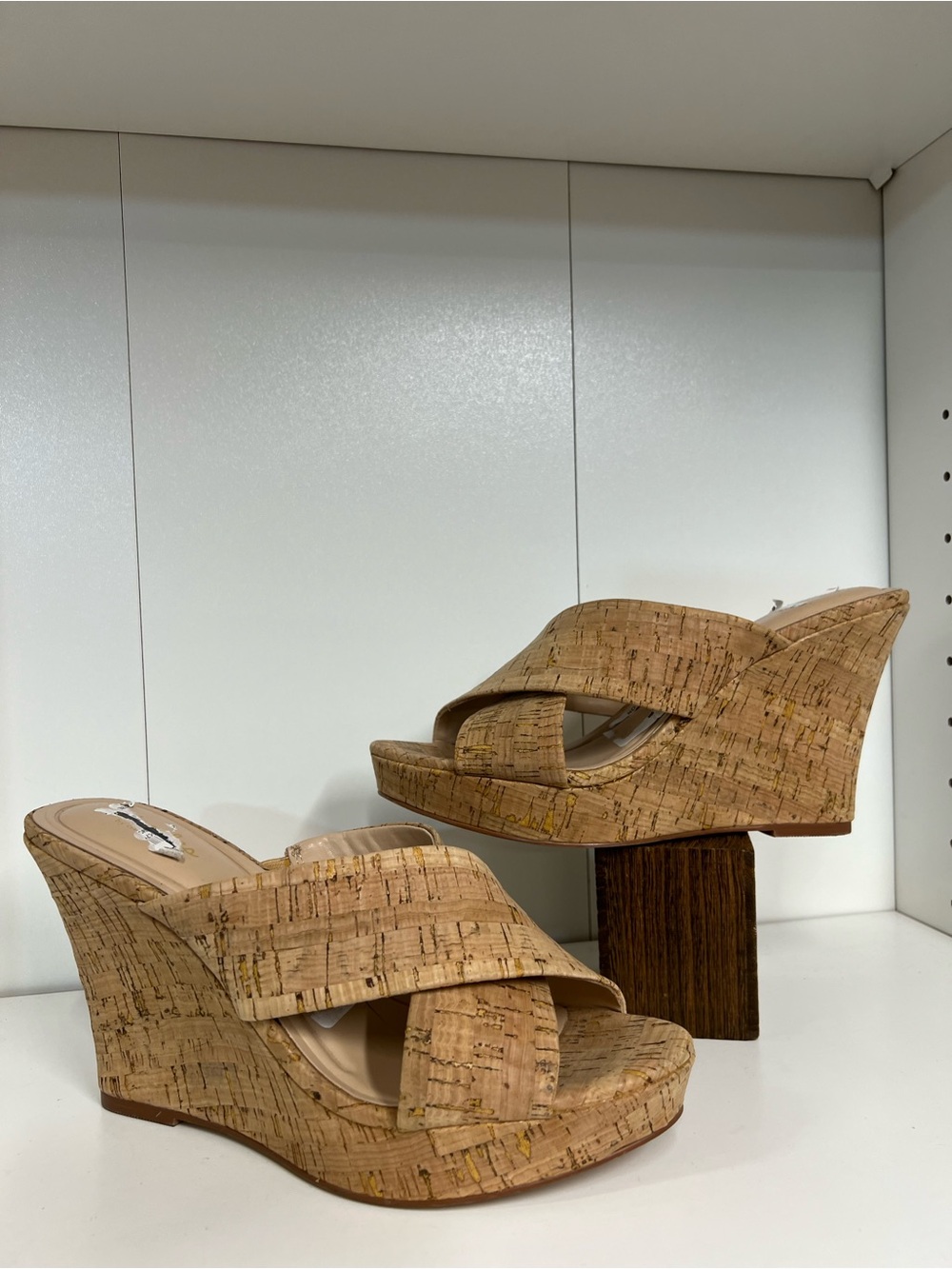 Charles Wedge Slide Sandals in Cork - Women size 9